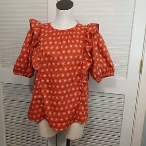 Universal Thread Puff Sleeve Sun Print Blouse